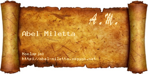 Abel Miletta névjegykártya